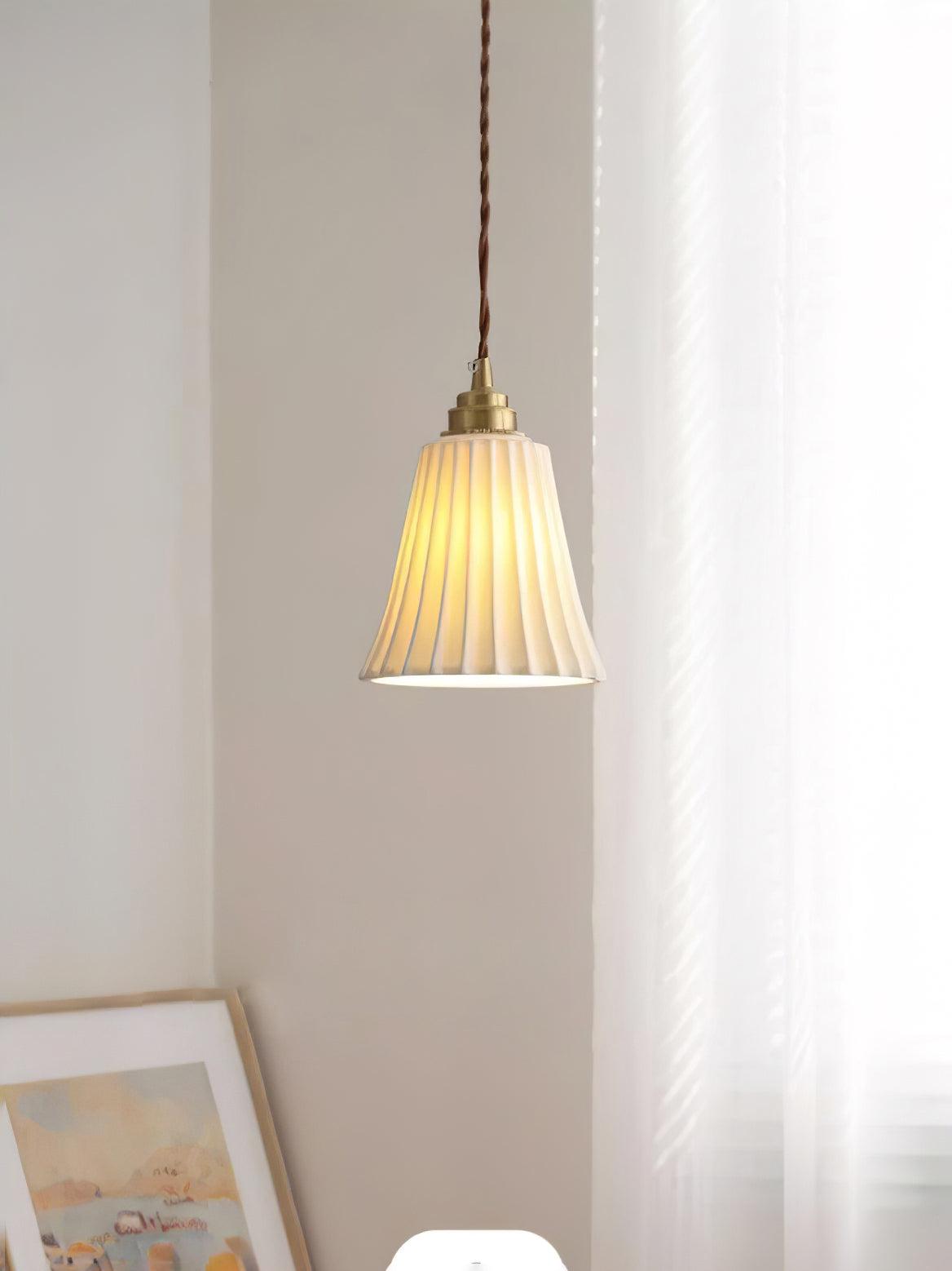 Rildes Premium Nordic Art Trumpet Ceramic Pendant Light-Neutral Decor