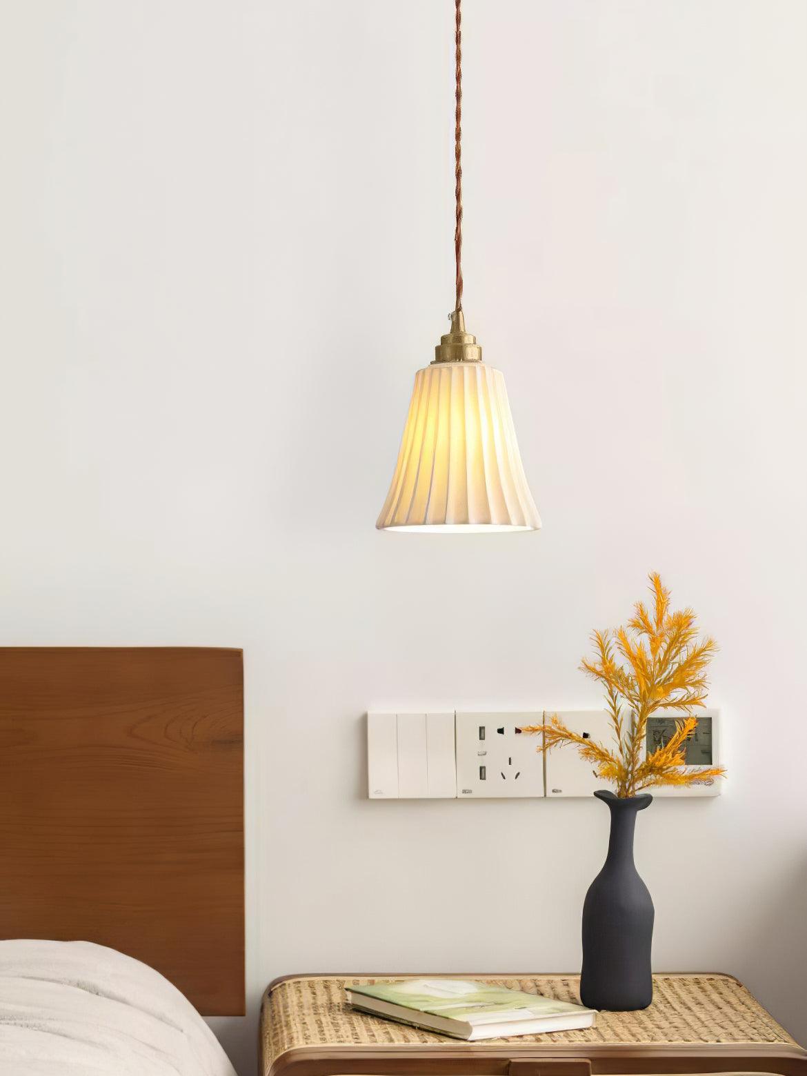 Rildes Premium Nordic Art Trumpet Ceramic Pendant Light-Neutral Decor