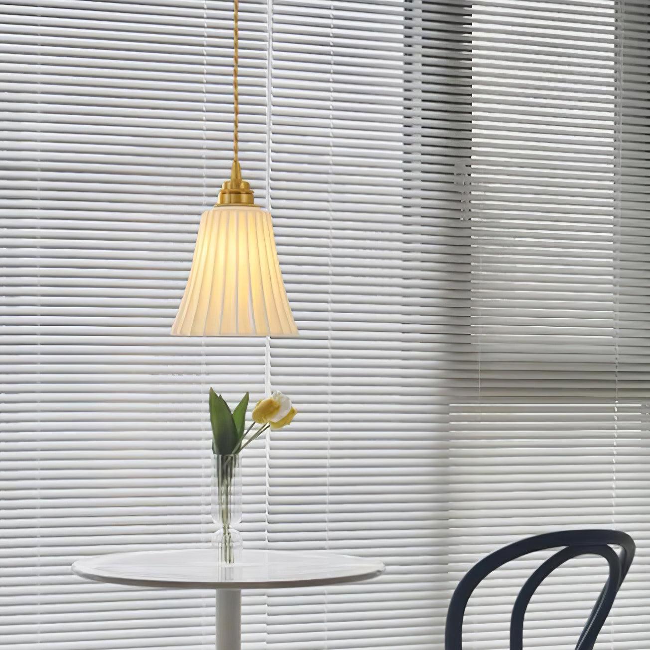 Rildes Premium Nordic Art Trumpet Ceramic Pendant Light-Neutral Decor