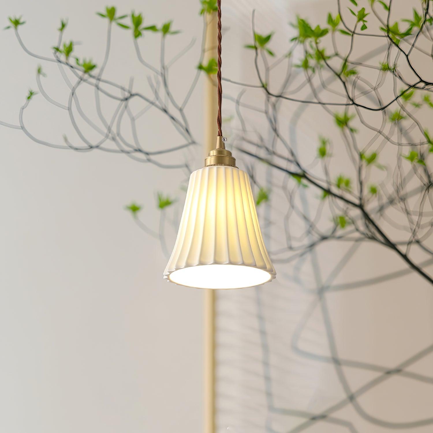 Rildes Premium Nordic Art Trumpet Ceramic Pendant Light-Neutral Decor