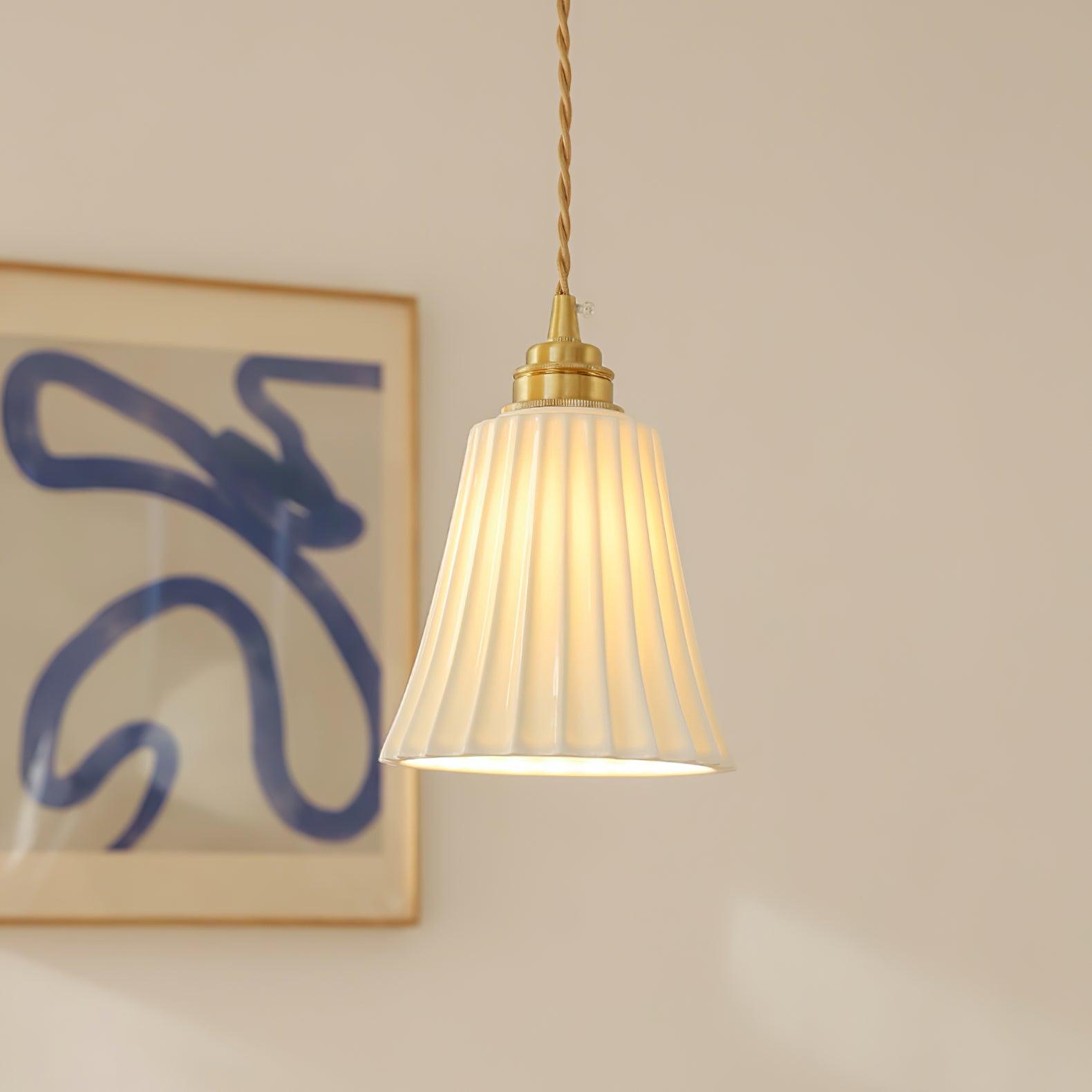 Rildes Premium Nordic Art Trumpet Ceramic Pendant Light-Neutral Decor