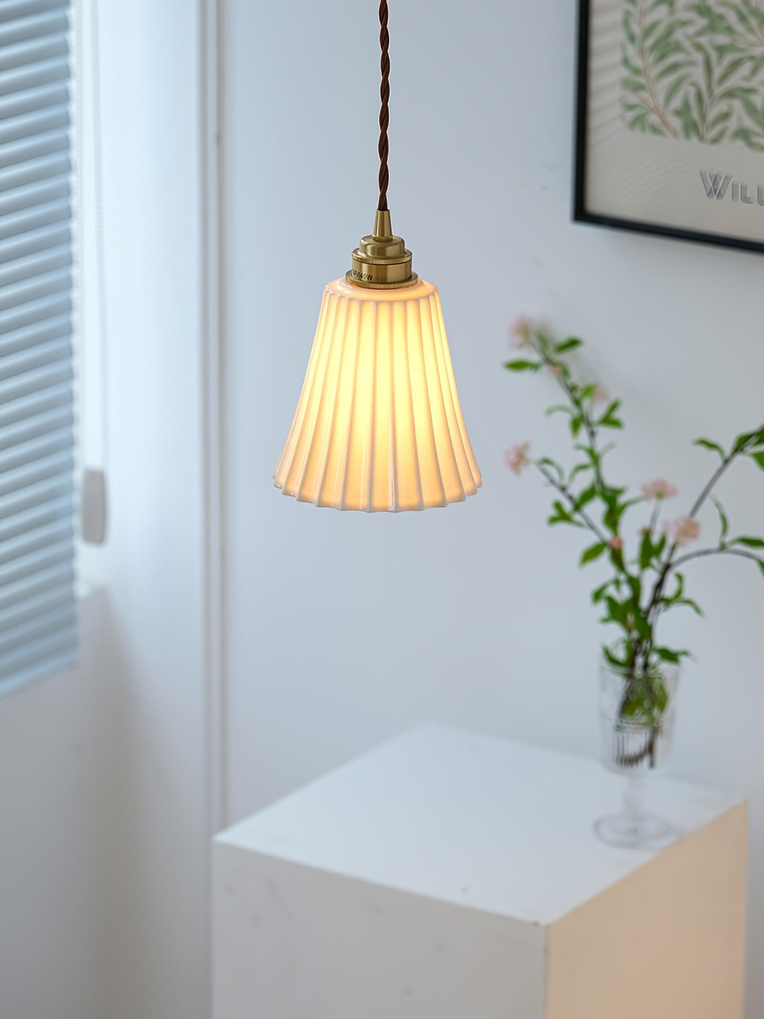 Rildes Premium Nordic Art Trumpet Ceramic Pendant Light-Neutral Decor