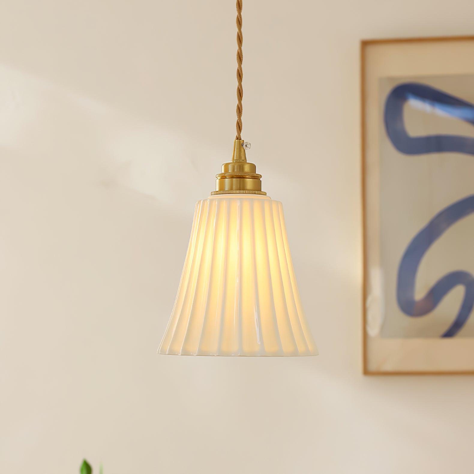 Rildes Premium Nordic Art Trumpet Ceramic Pendant Light-Neutral Decor