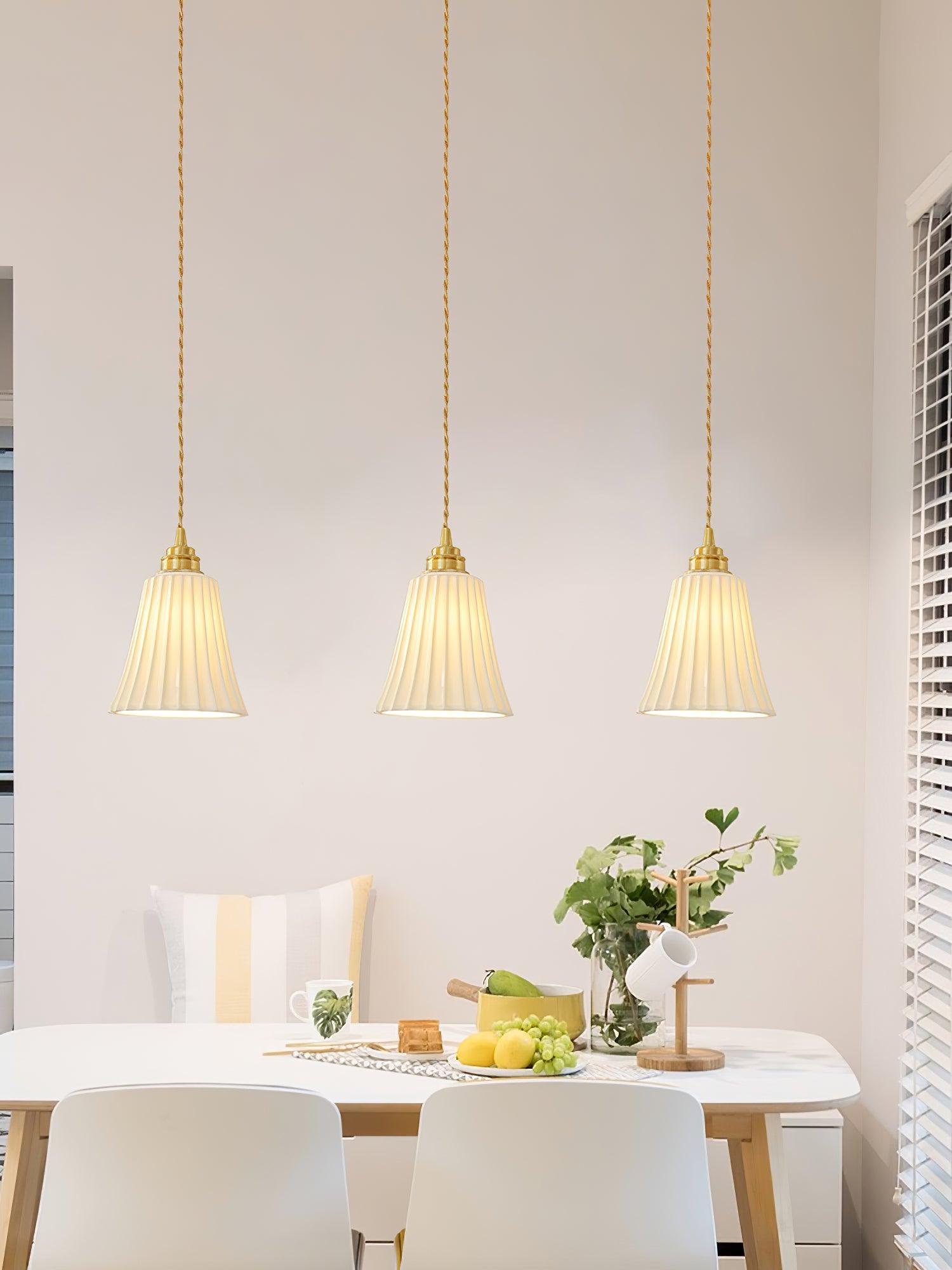 Rildes Premium Nordic Art Trumpet Ceramic Pendant Light-Neutral Decor
