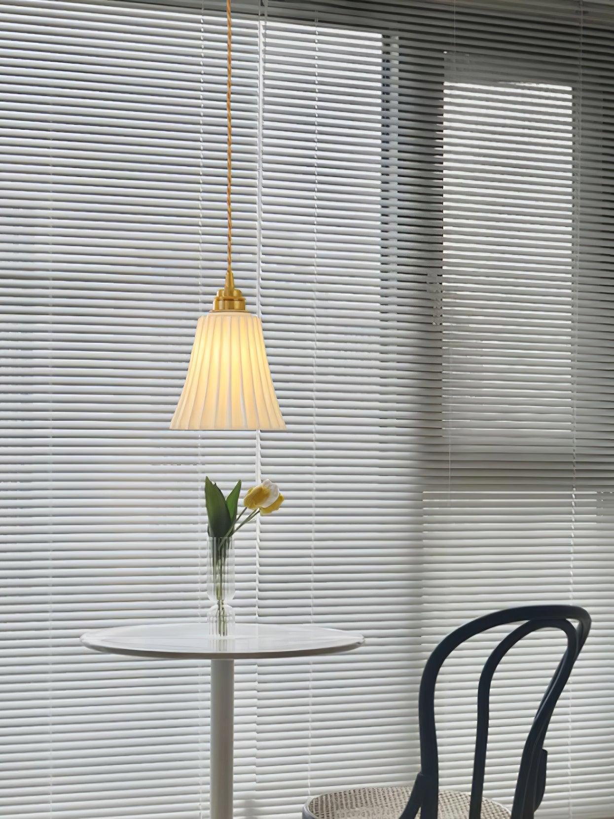 Rildes Premium Nordic Art Trumpet Ceramic Pendant Light-Neutral Decor