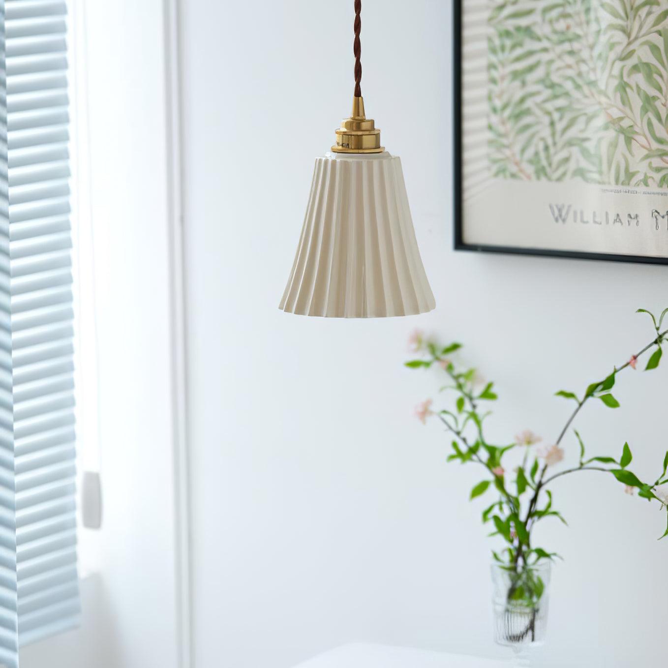 Rildes Premium Nordic Art Trumpet Ceramic Pendant Light-Neutral Decor