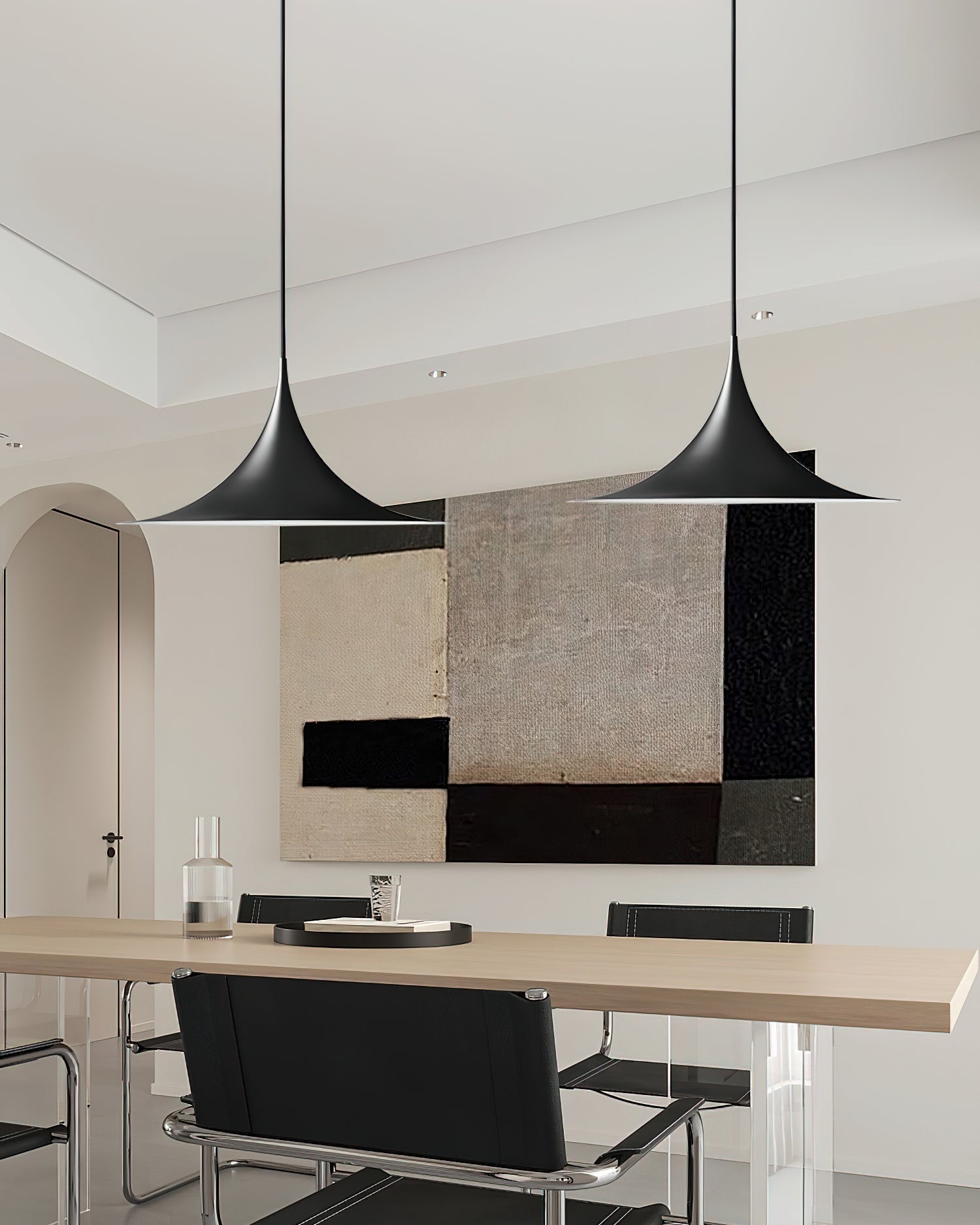 Viro Pendant Lamp Slim Neck and Wide Flare Contemporary Dining-Neutral Decor