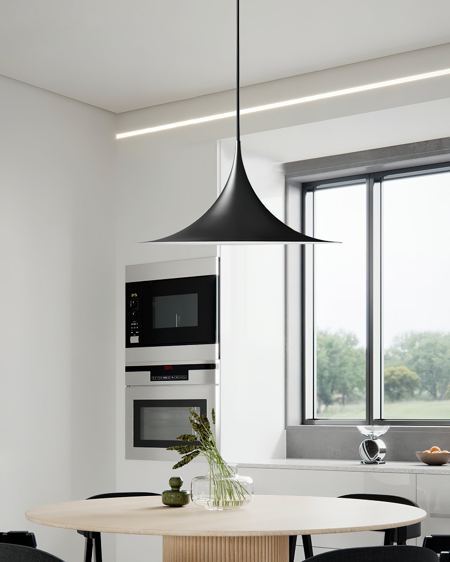 Viro Pendant Lamp Slim Neck and Wide Flare Contemporary Dining-Neutral Decor