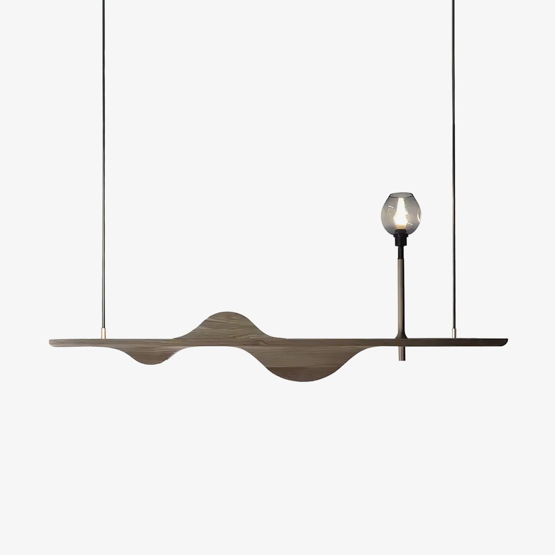 Cushais Wave Wood Pendant Light-Neutral Decor