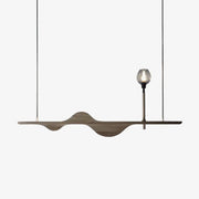 Cushais Wave Wood Pendant Light-Neutral Decor