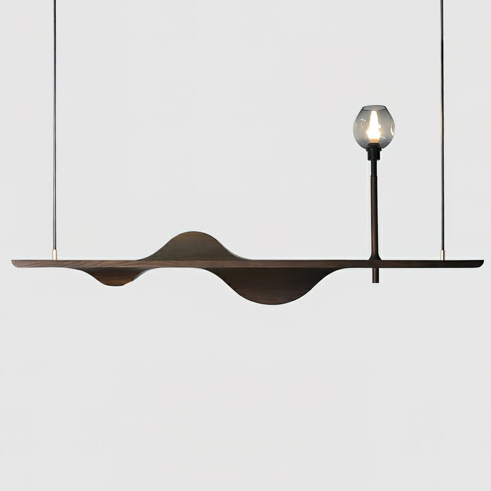 Cushais Wave Wood Pendant Light-Neutral Decor