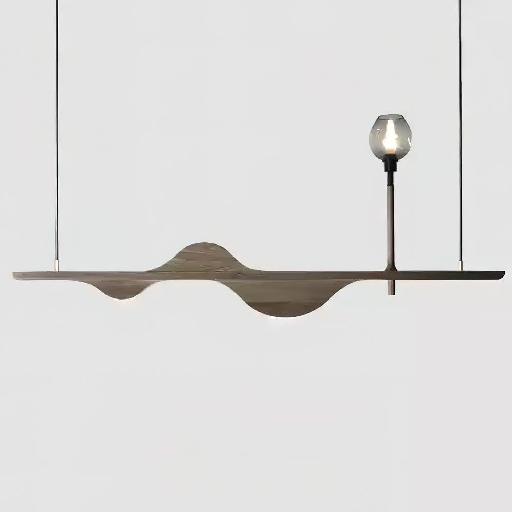 Cushais Wave Wood Pendant Light-Neutral Decor
