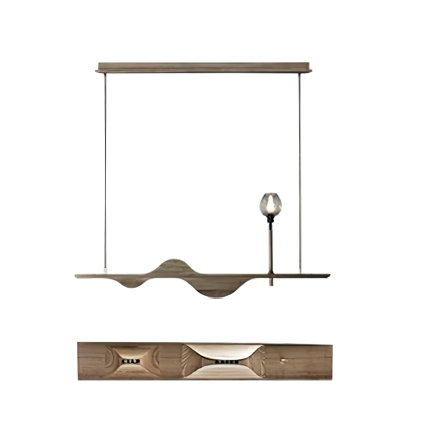 Cushais Wave Wood Pendant Light-Neutral Decor
