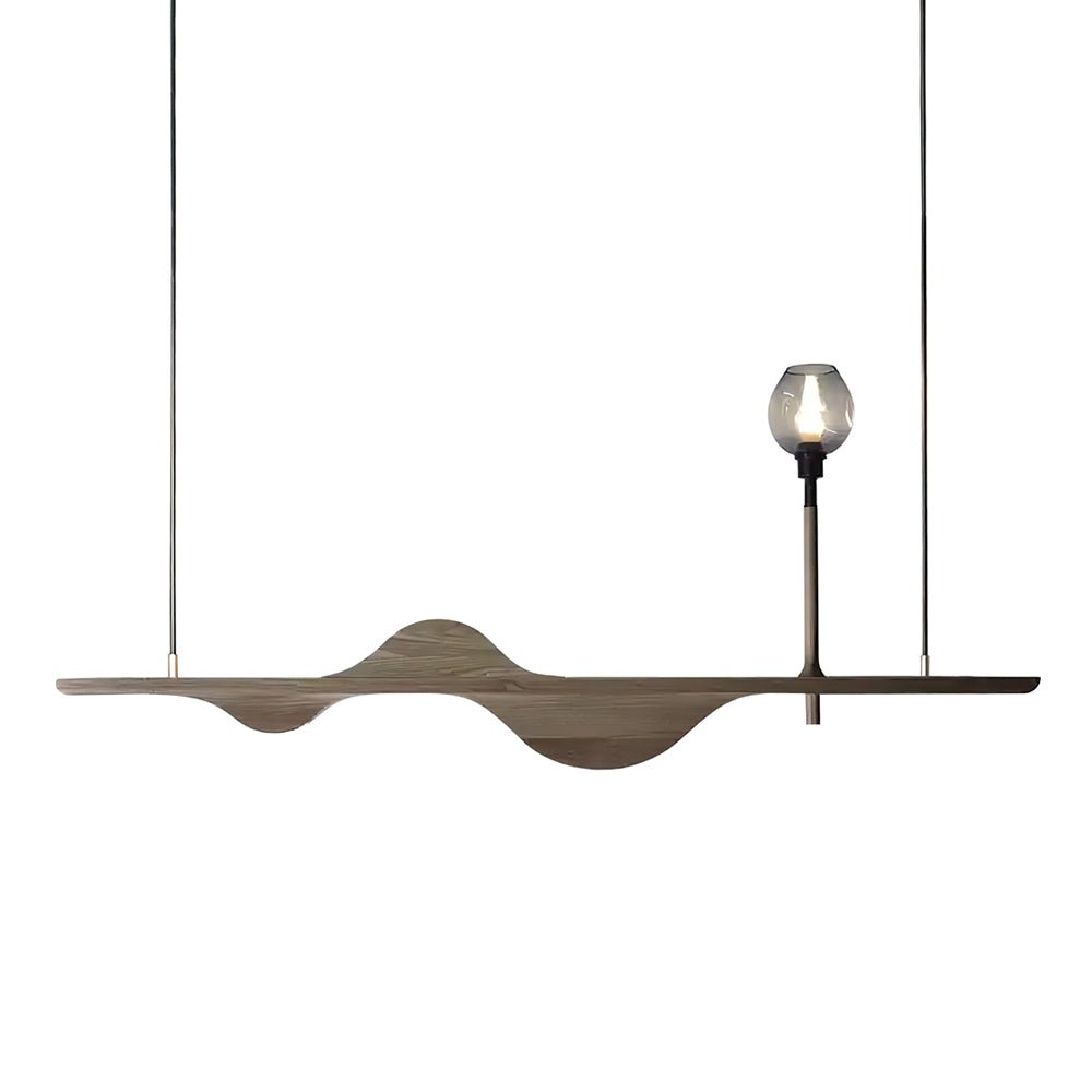 Cushais Wave Wood Pendant Light-Neutral Decor