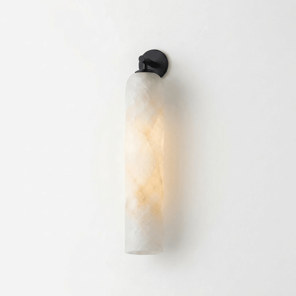 Tube Alabaster Wall Sconce-Neutral Decor