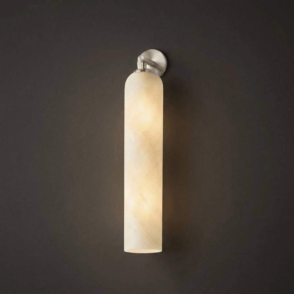 Tube Alabaster Wall Sconce-Neutral Decor