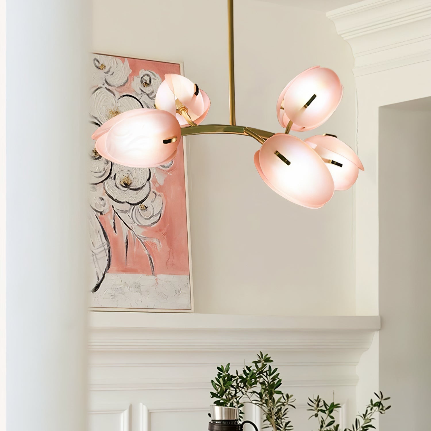 Blossom Contemporary Glass Chandelier-Neutral Decor
