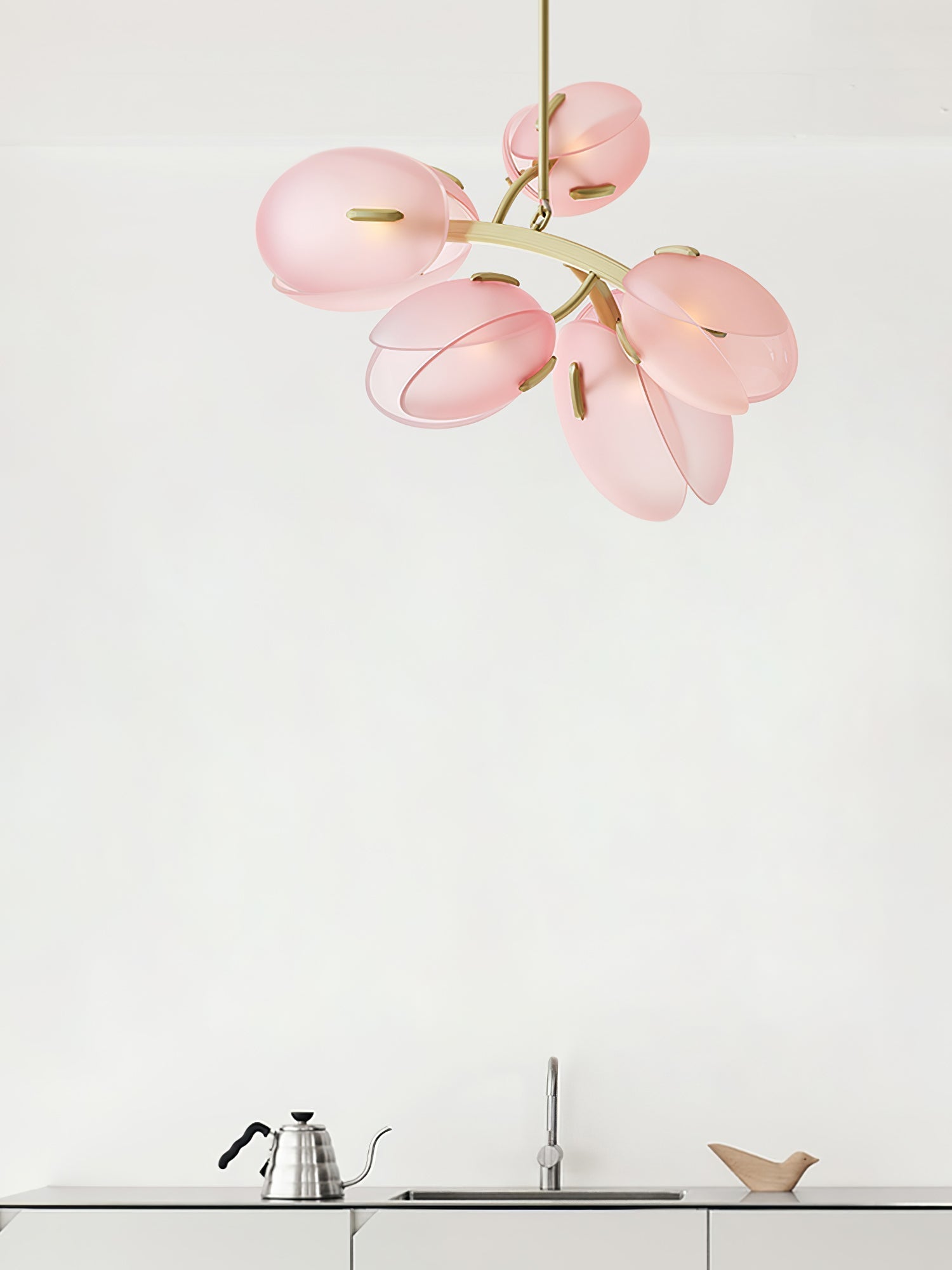 Blossom Contemporary Glass Chandelier-Neutral Decor