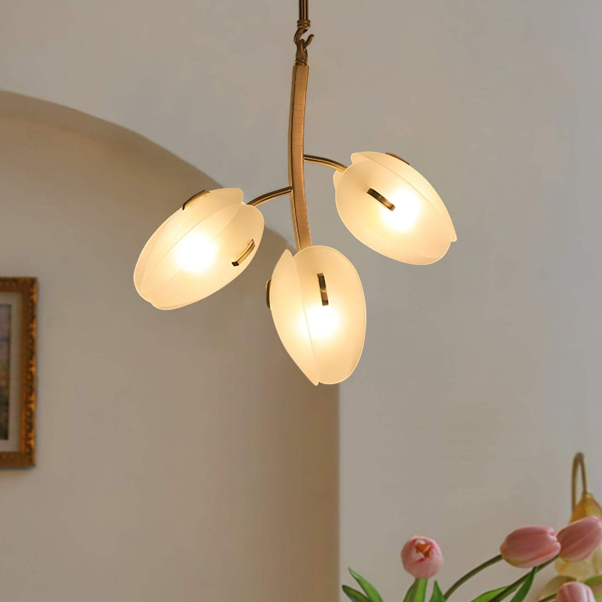 Blossom Contemporary Glass Chandelier-Neutral Decor