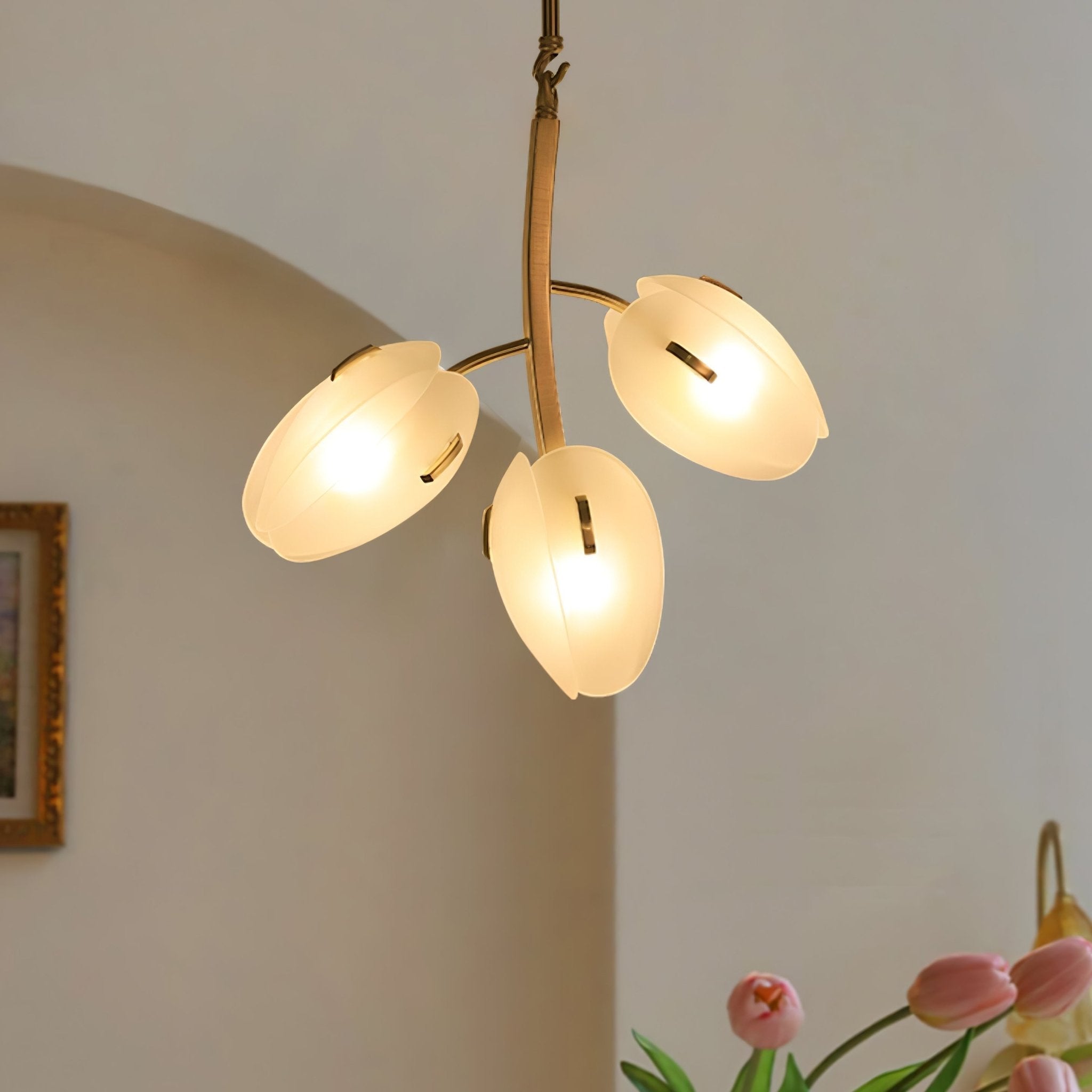Blossom Contemporary Glass Chandelier-Neutral Decor