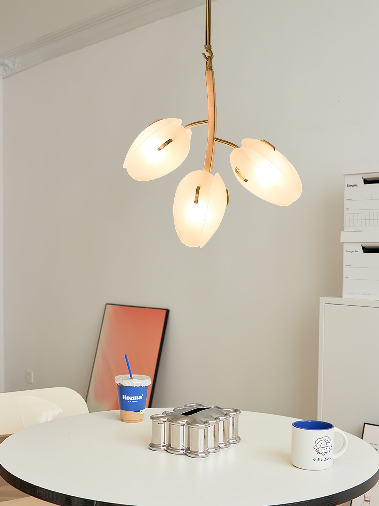 Blossom Contemporary Glass Chandelier-Neutral Decor