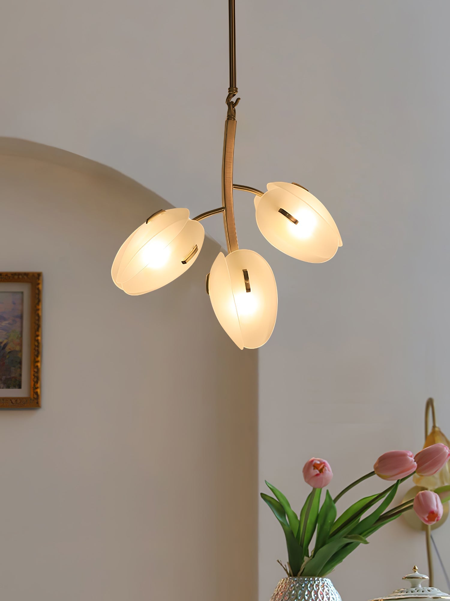 Blossom Contemporary Glass Chandelier-Neutral Decor