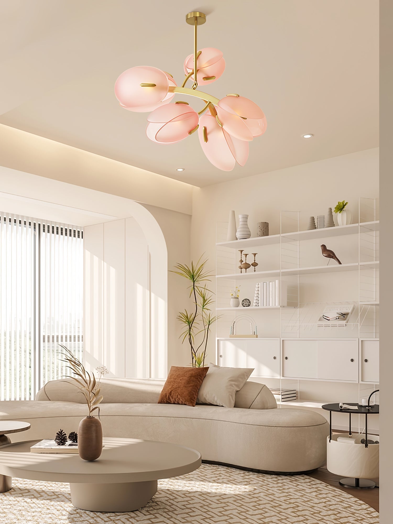 Blossom Contemporary Glass Chandelier-Neutral Decor