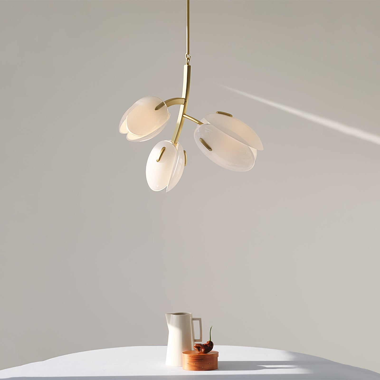 Blossom Contemporary Glass Chandelier-Neutral Decor