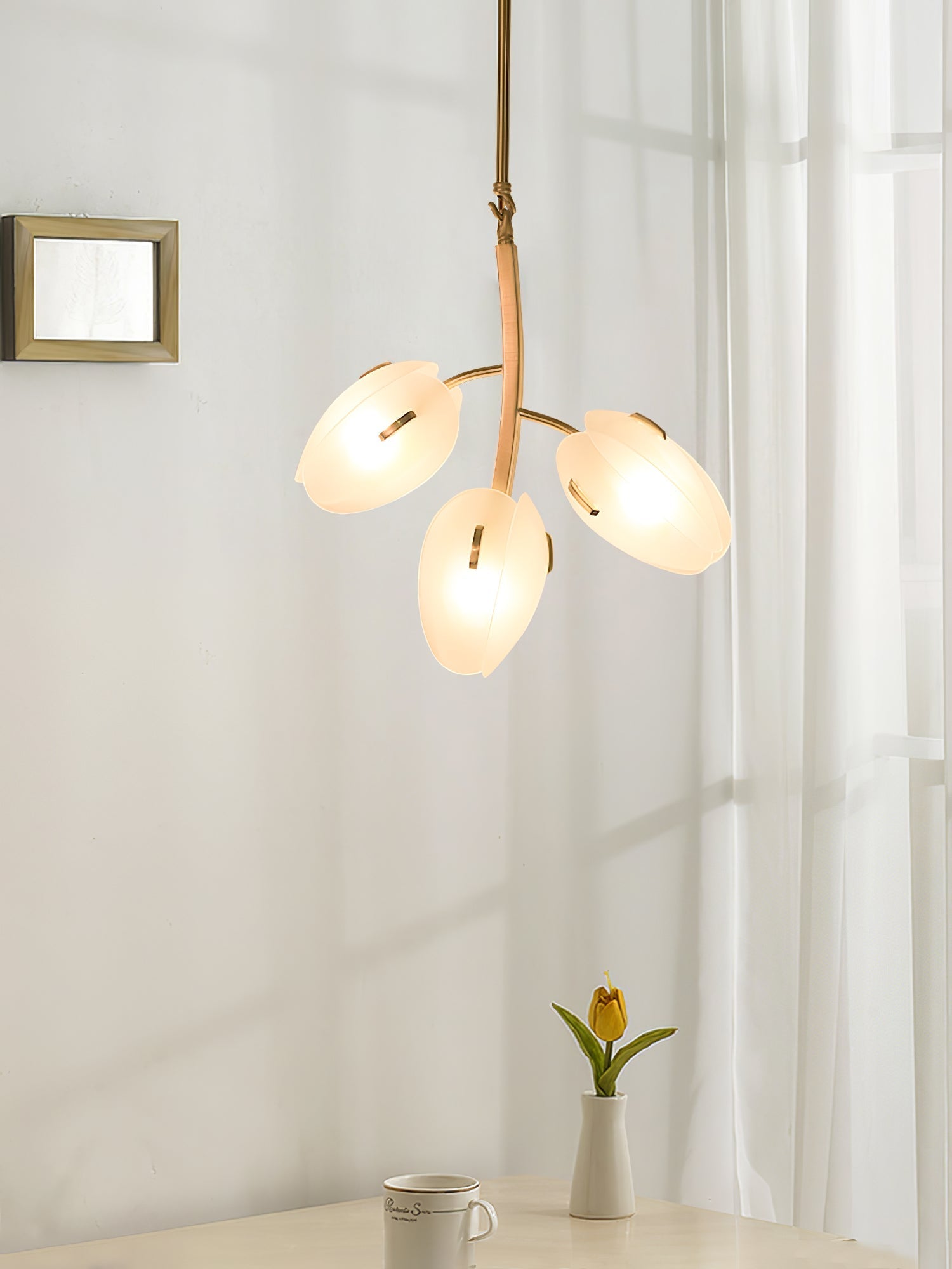 Blossom Contemporary Glass Chandelier-Neutral Decor