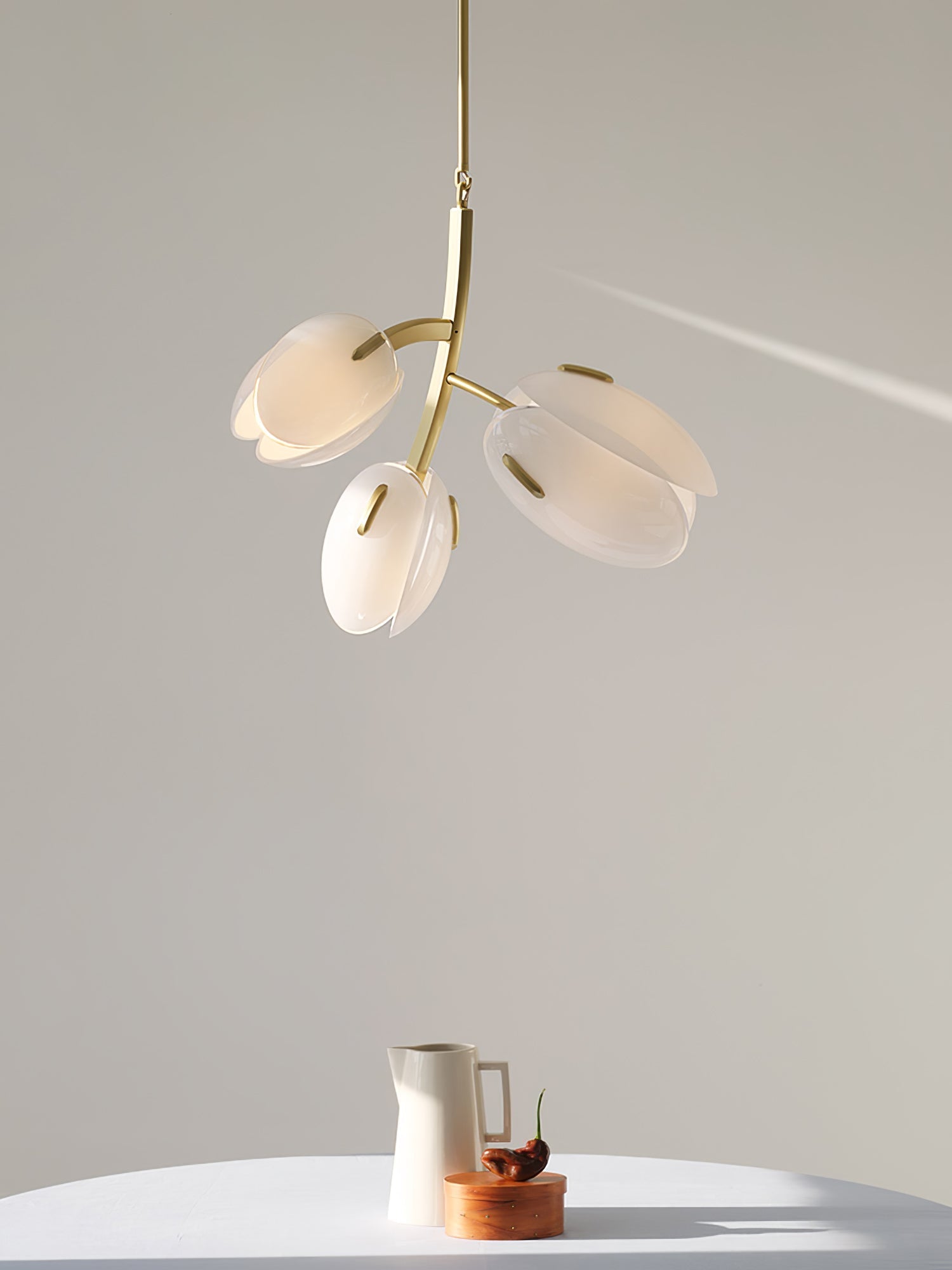Blossom Contemporary Glass Chandelier-Neutral Decor