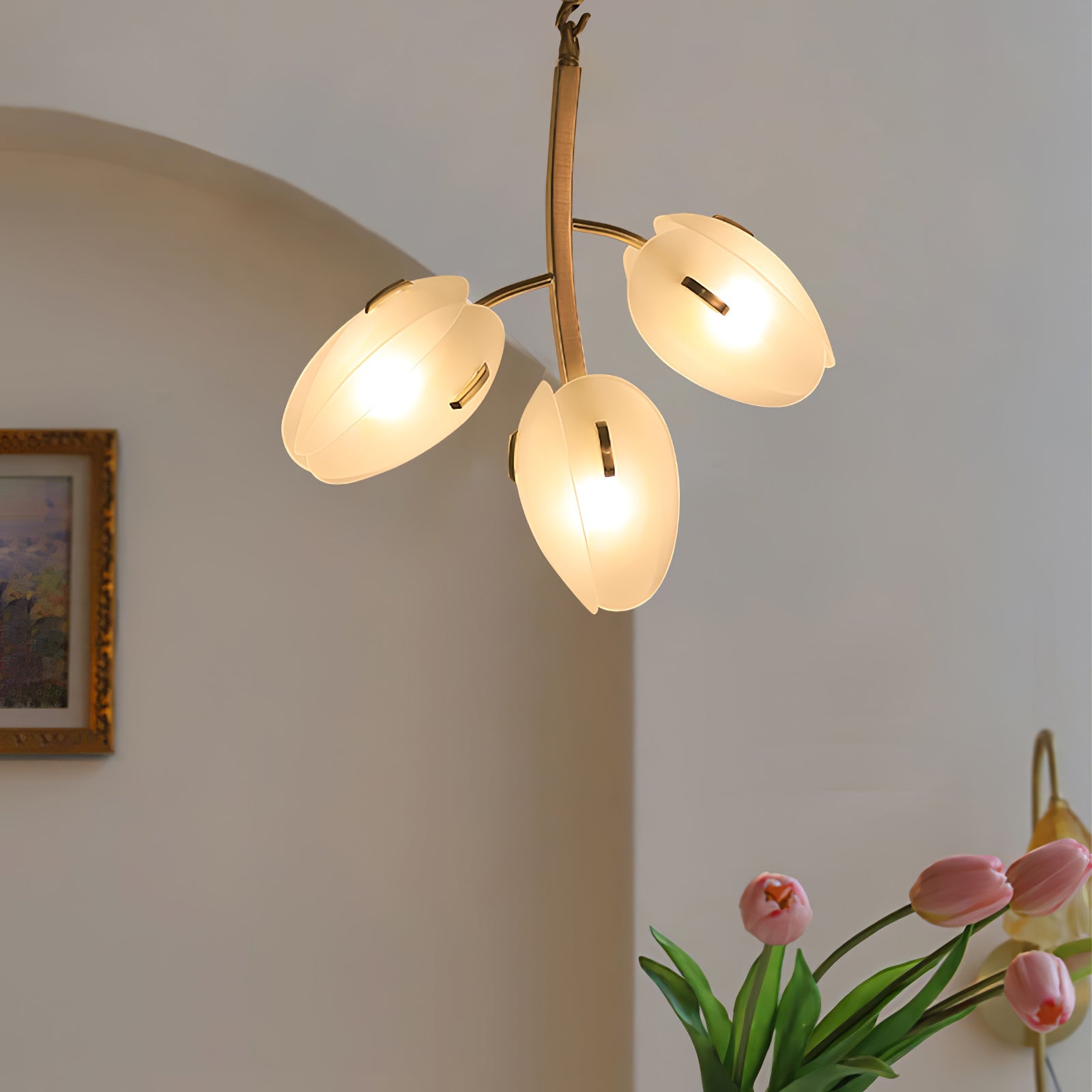Blossom Contemporary Glass Chandelier-Neutral Decor