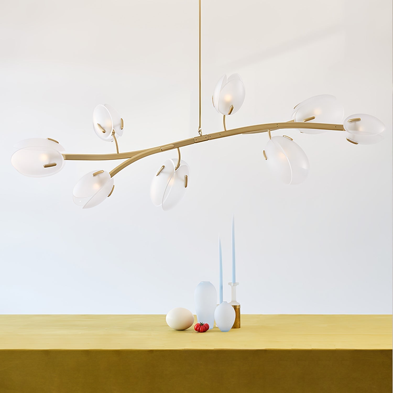 Blossom Contemporary Glass Chandelier-Neutral Decor