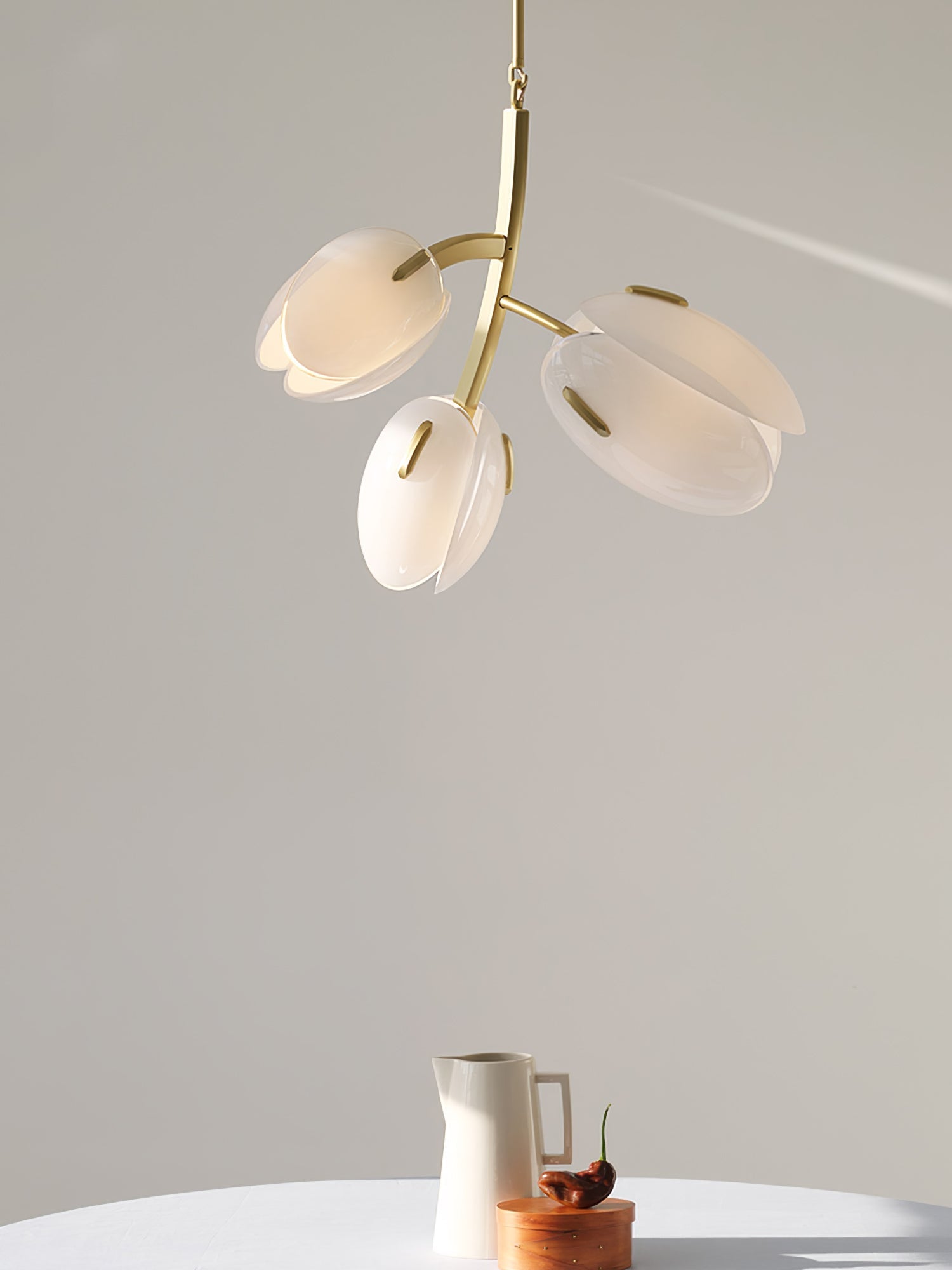 Blossom Contemporary Glass Chandelier-Neutral Decor