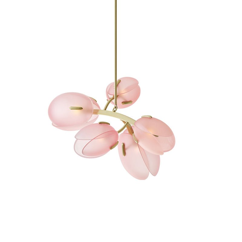 Blossom Contemporary Glass Chandelier-Neutral Decor
