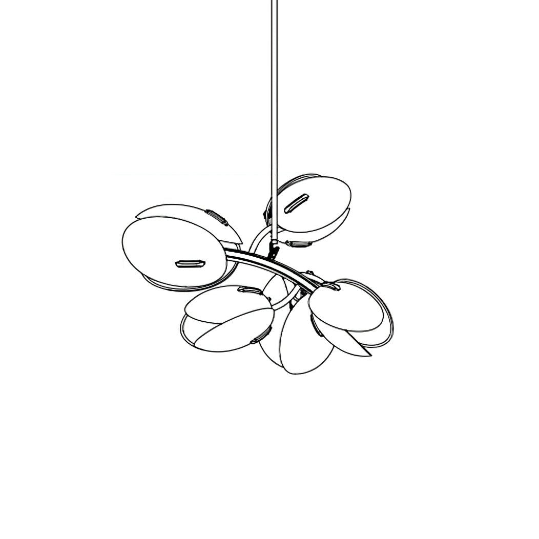 Blossom Contemporary Glass Chandelier-Neutral Decor