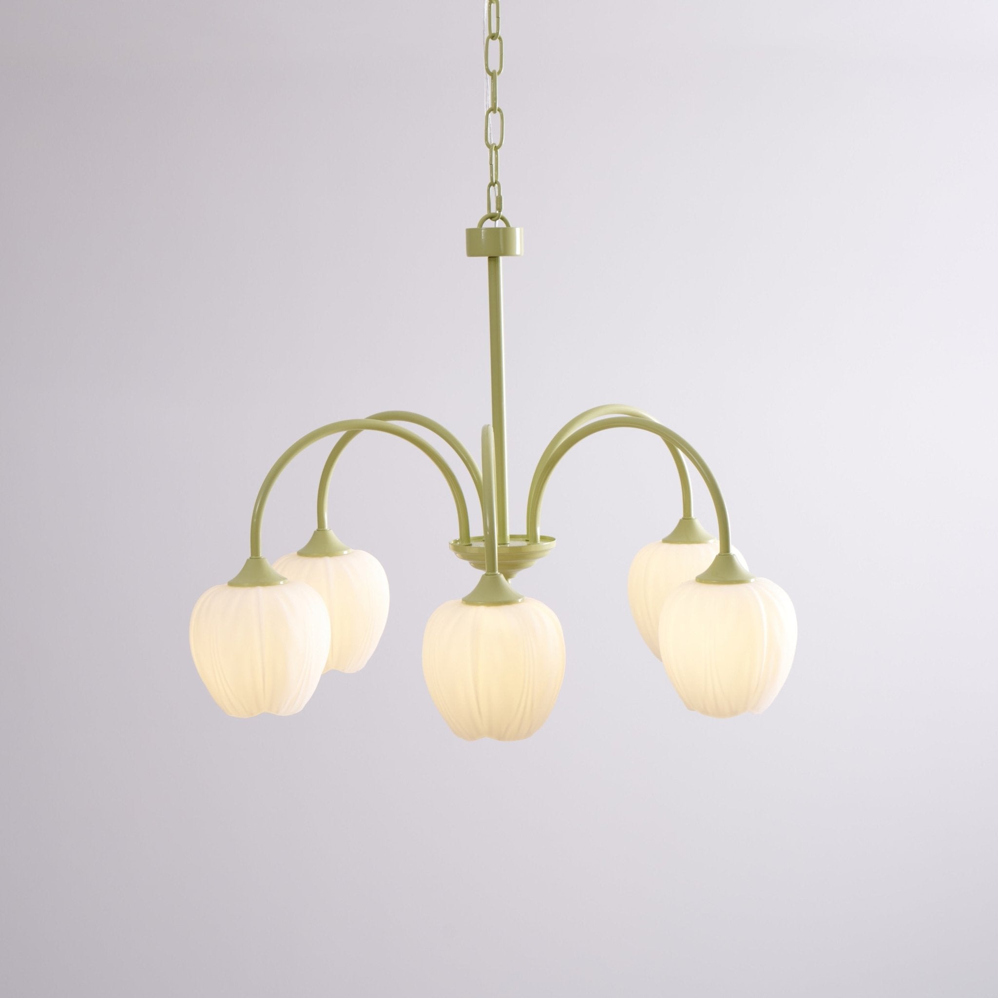 Lustra Chandelier Tulip Matcha Glass-Neutral Decor