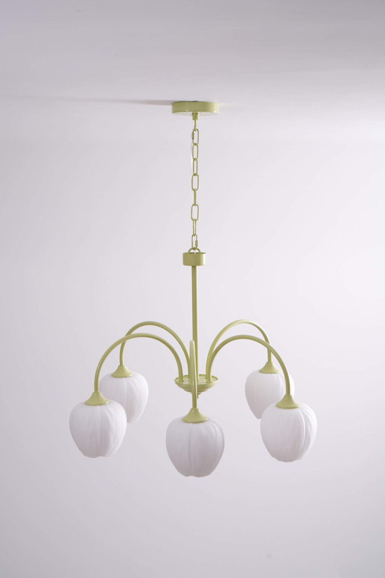 Lustra Chandelier Tulip Matcha Glass-Neutral Decor