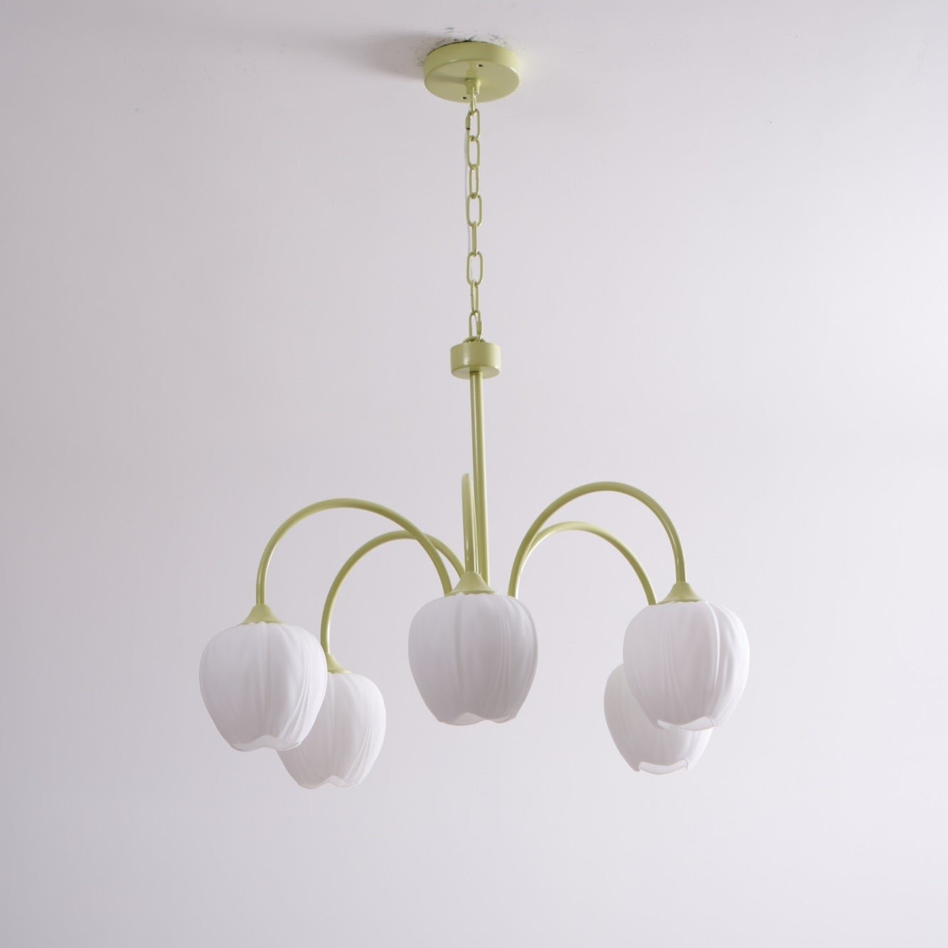 Lustra Chandelier Tulip Matcha Glass-Neutral Decor