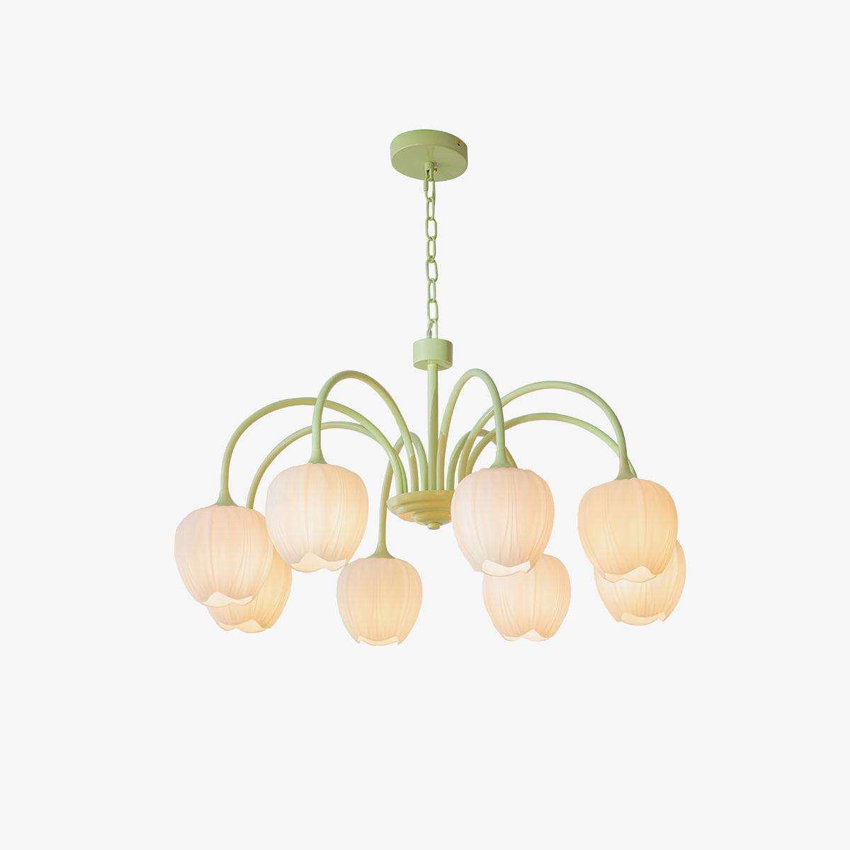 Lustra Chandelier Tulip Matcha Glass-Neutral Decor