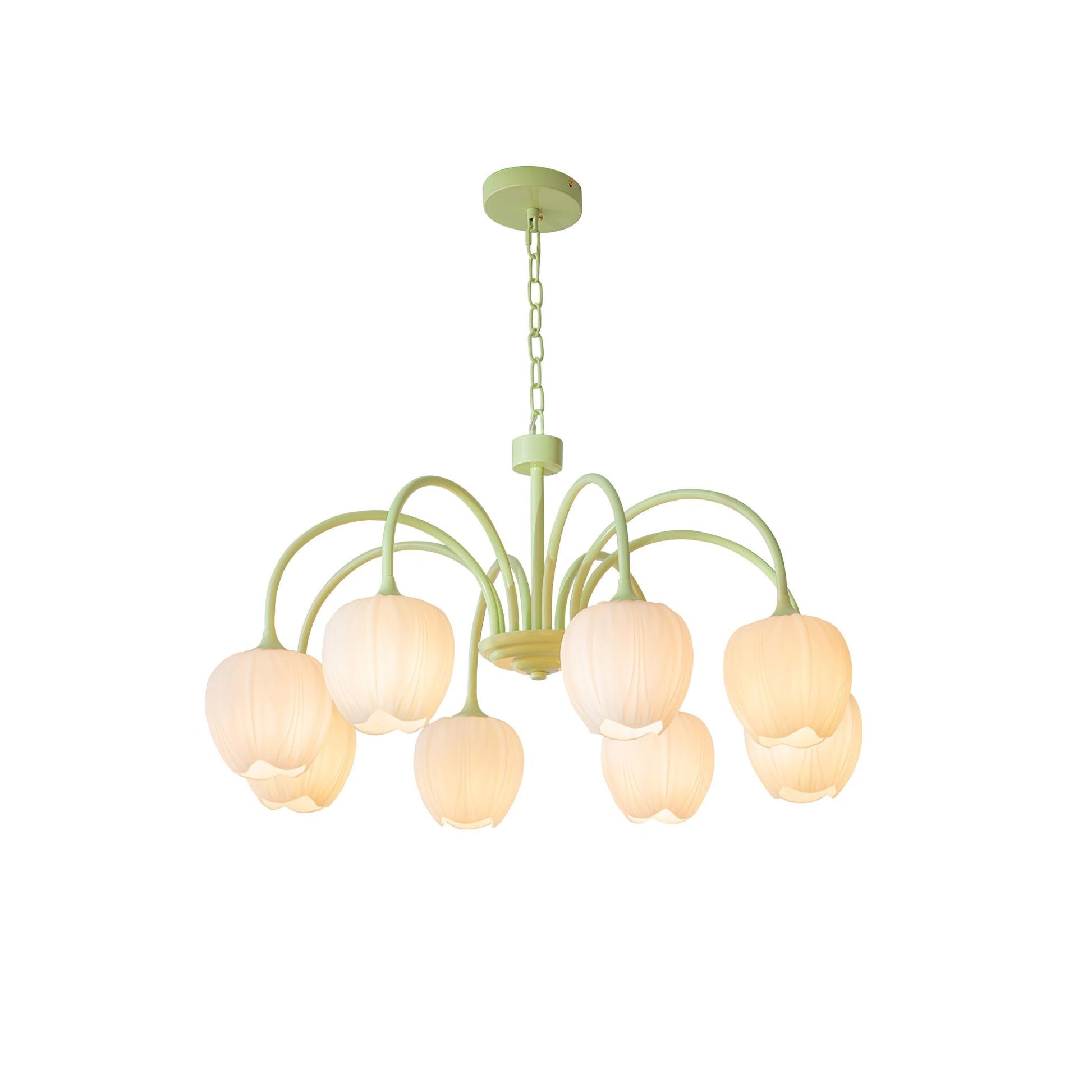 Lustra Chandelier Tulip Matcha Glass-Neutral Decor