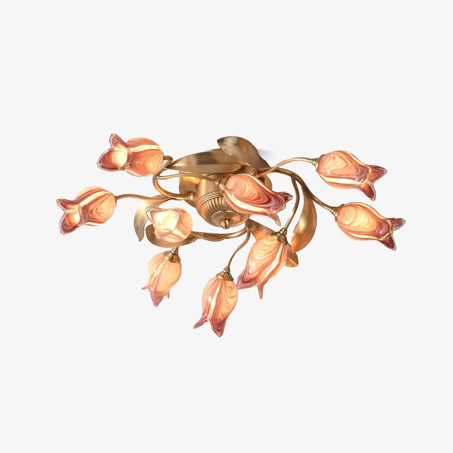 Vathaos Tulip Serenade Glass Ceiling Lamp-Neutral Decor