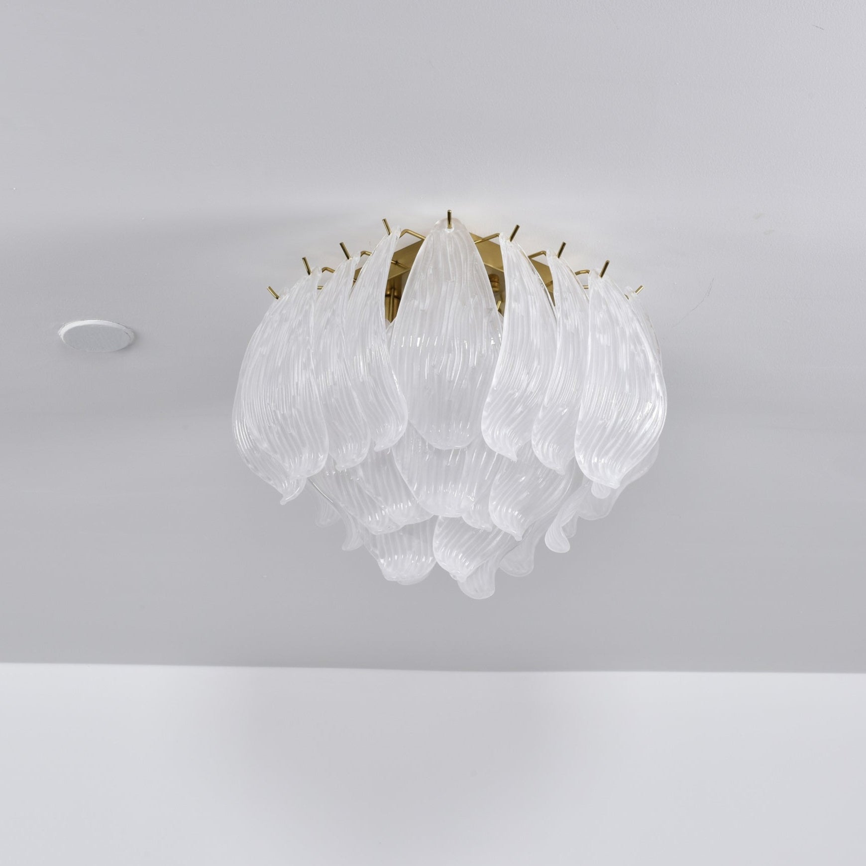 Aurora Ceiling Lamp Murano Petal Hand-Blown Glass Flushmount-Neutral Decor