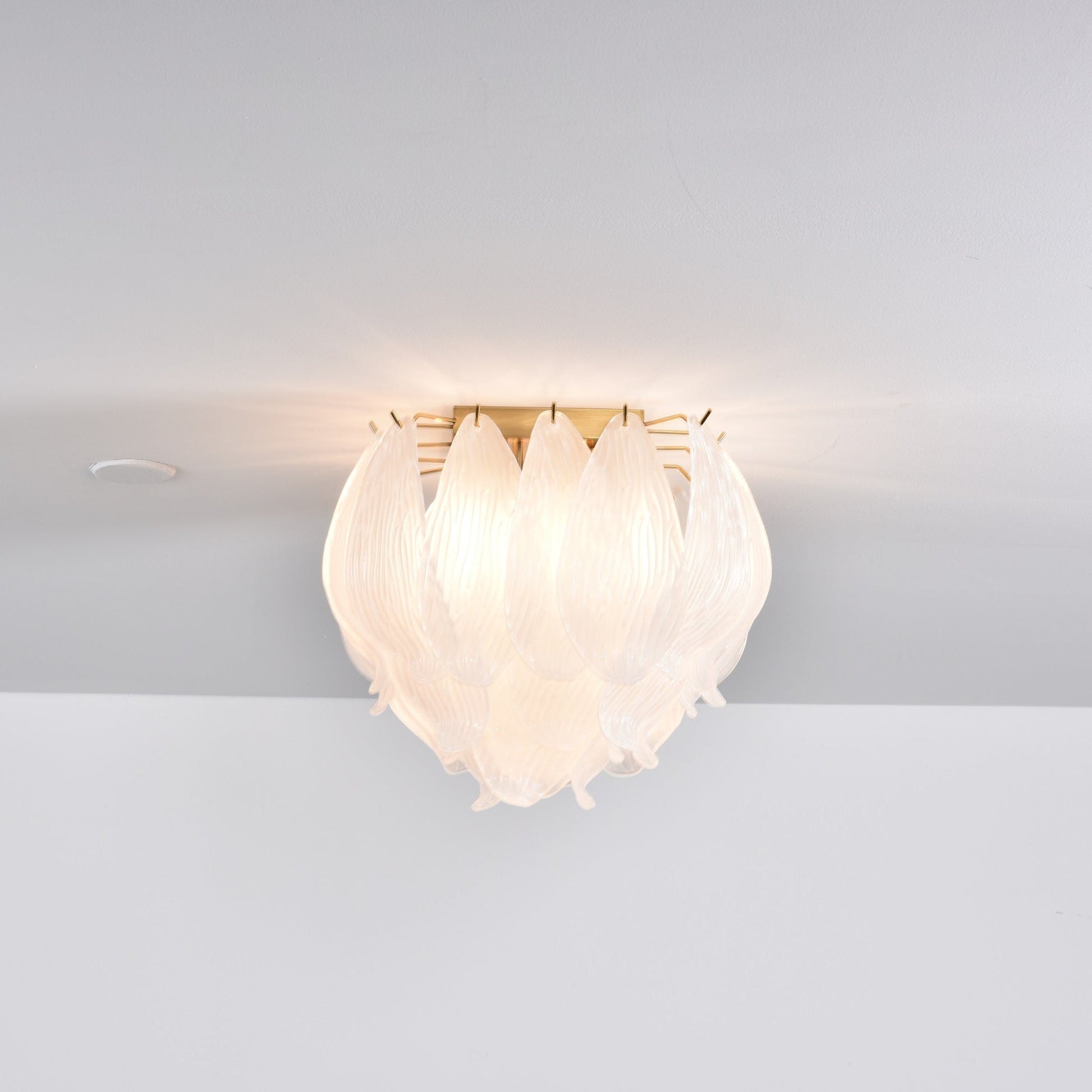 Aurora Ceiling Lamp Murano Petal Hand-Blown Glass Flushmount-Neutral Decor