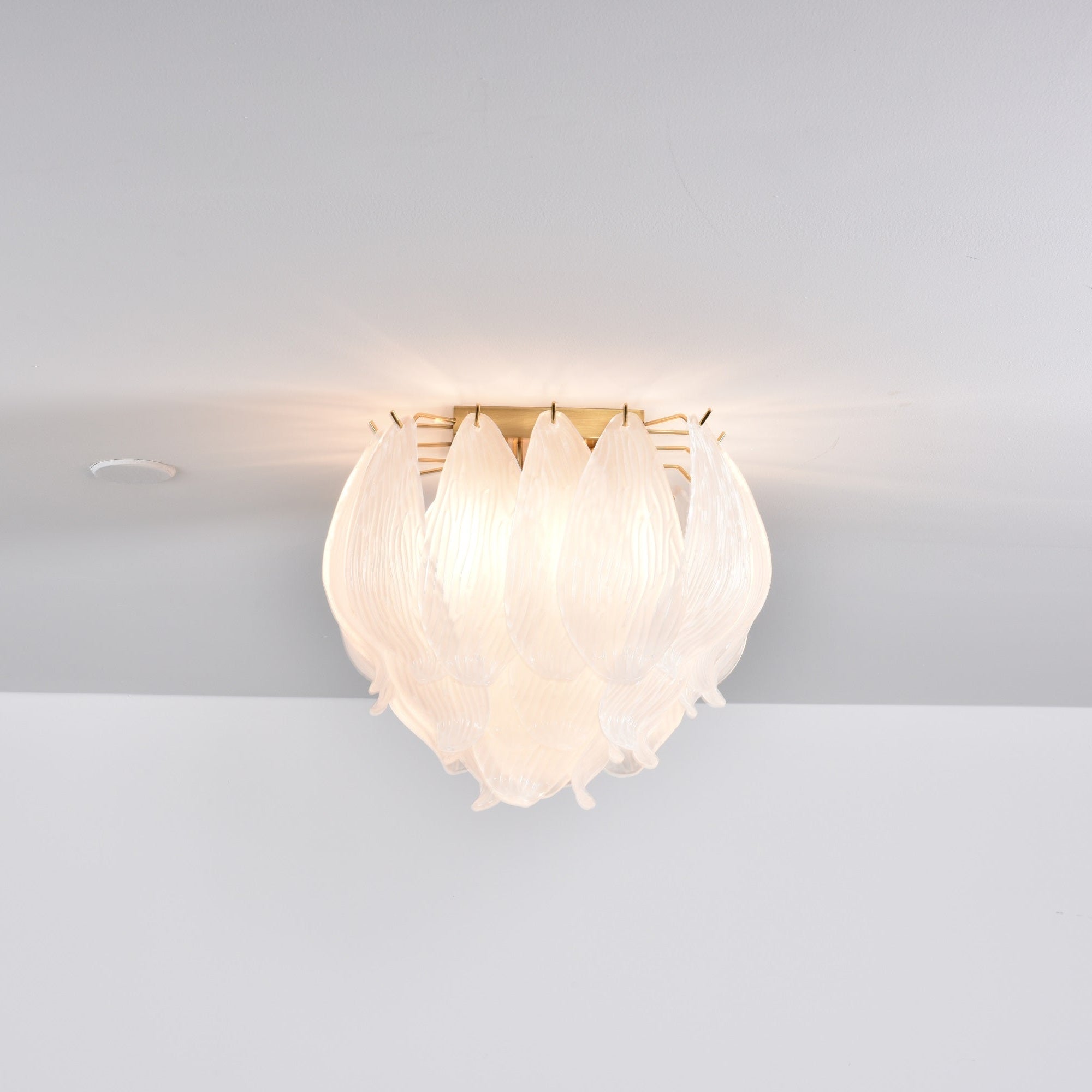 Aurora Ceiling Lamp Murano Petal Hand-Blown Glass Flushmount-Neutral Decor