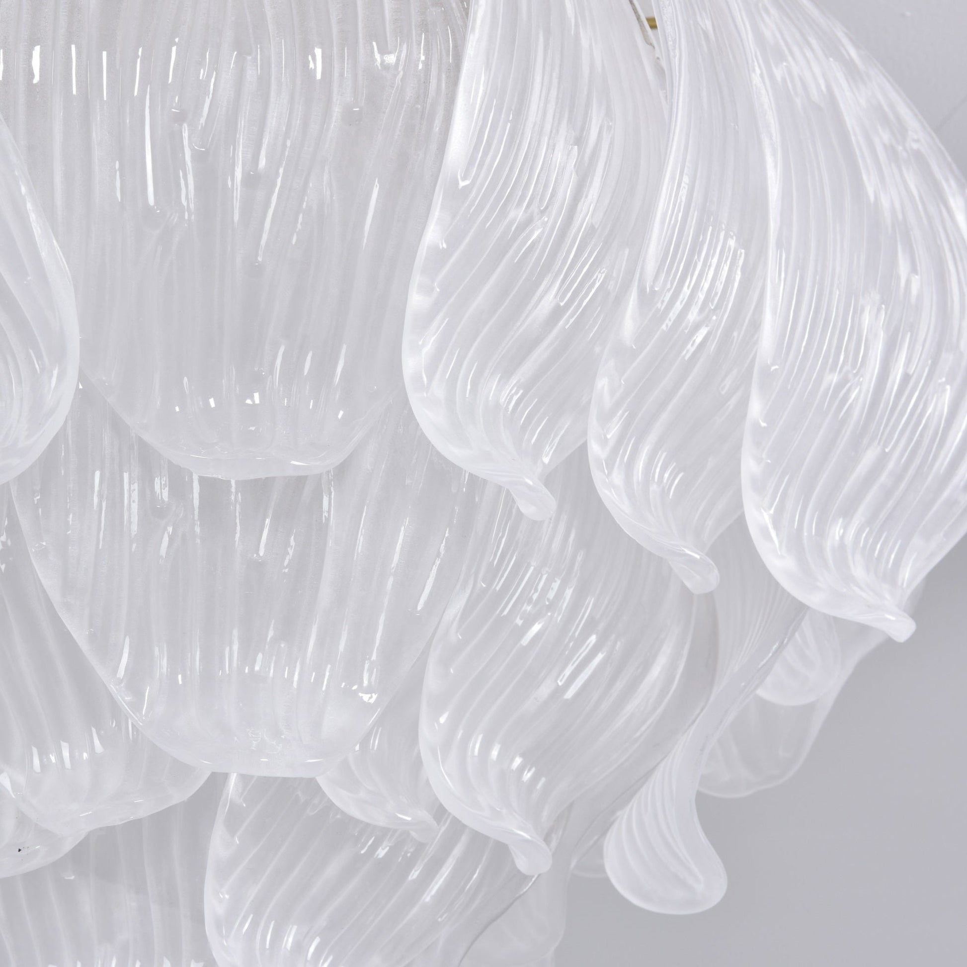 Aurora Ceiling Lamp Murano Petal Hand-Blown Glass Flushmount-Neutral Decor