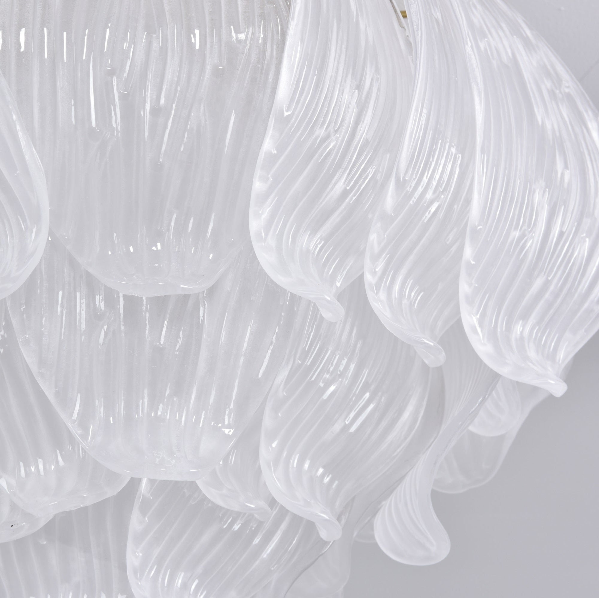 Aurora Ceiling Lamp Murano Petal Hand-Blown Glass Flushmount-Neutral Decor