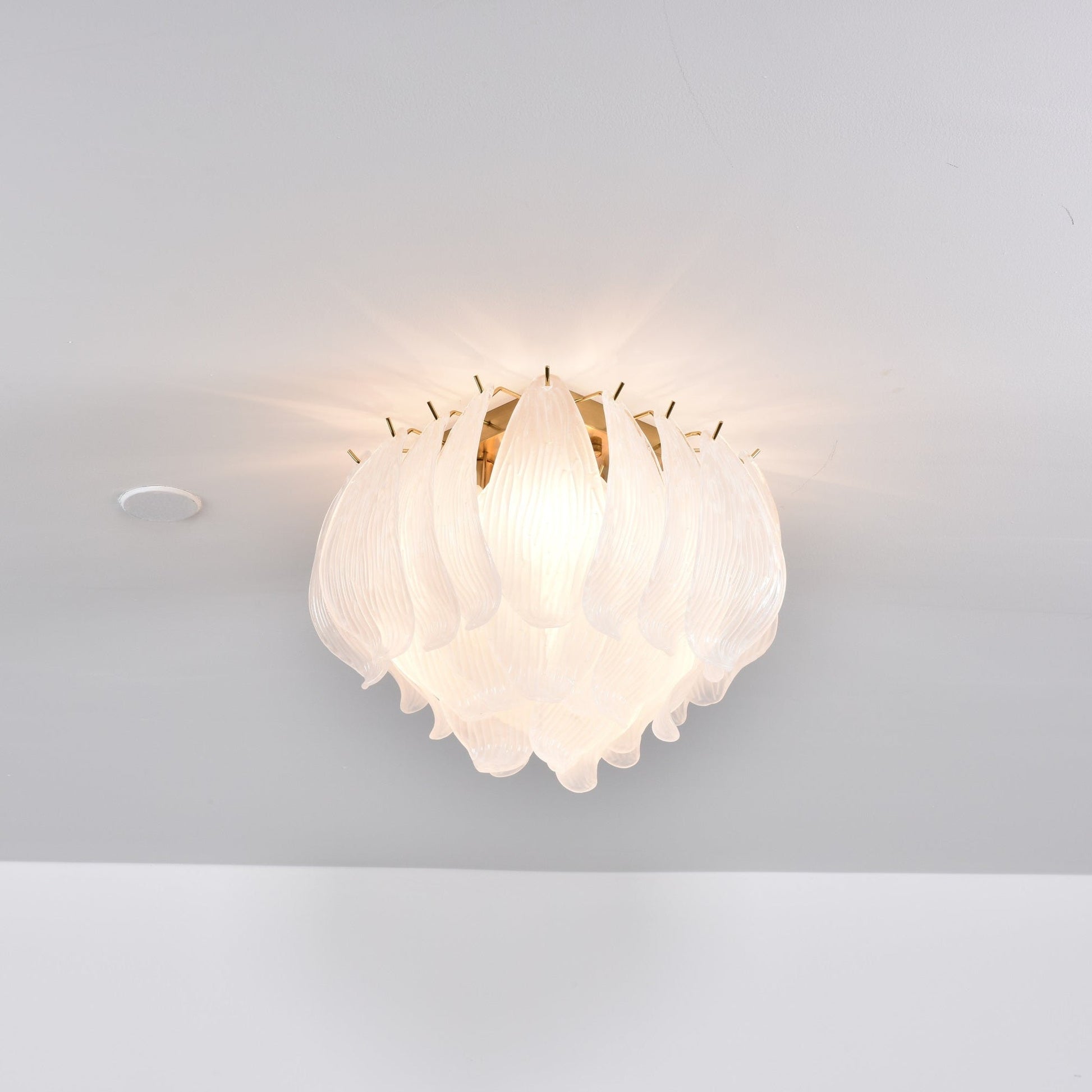 Aurora Ceiling Lamp Murano Petal Hand-Blown Glass Flushmount-Neutral Decor