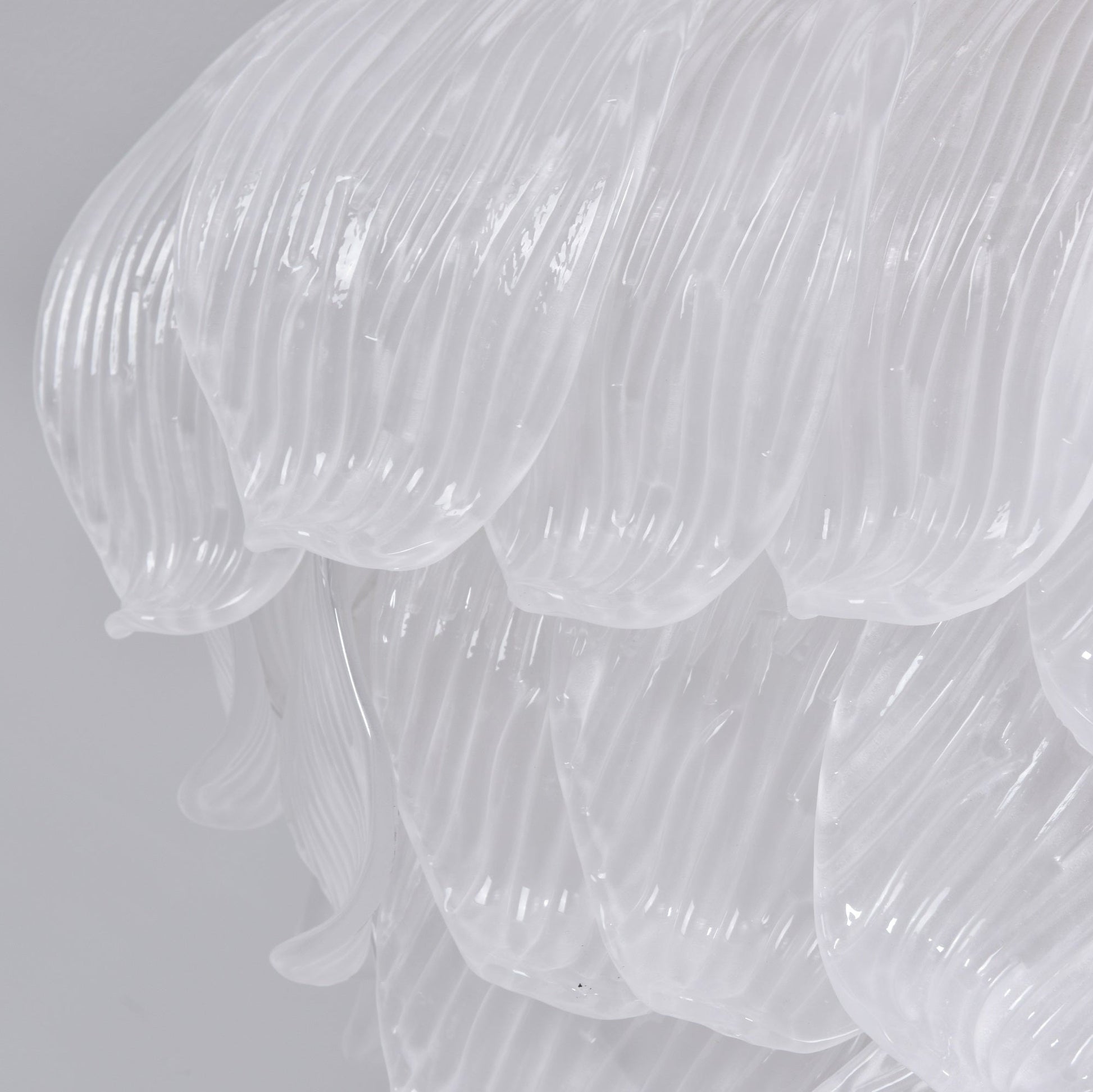 Aurora Ceiling Lamp Murano Petal Hand-Blown Glass Flushmount-Neutral Decor