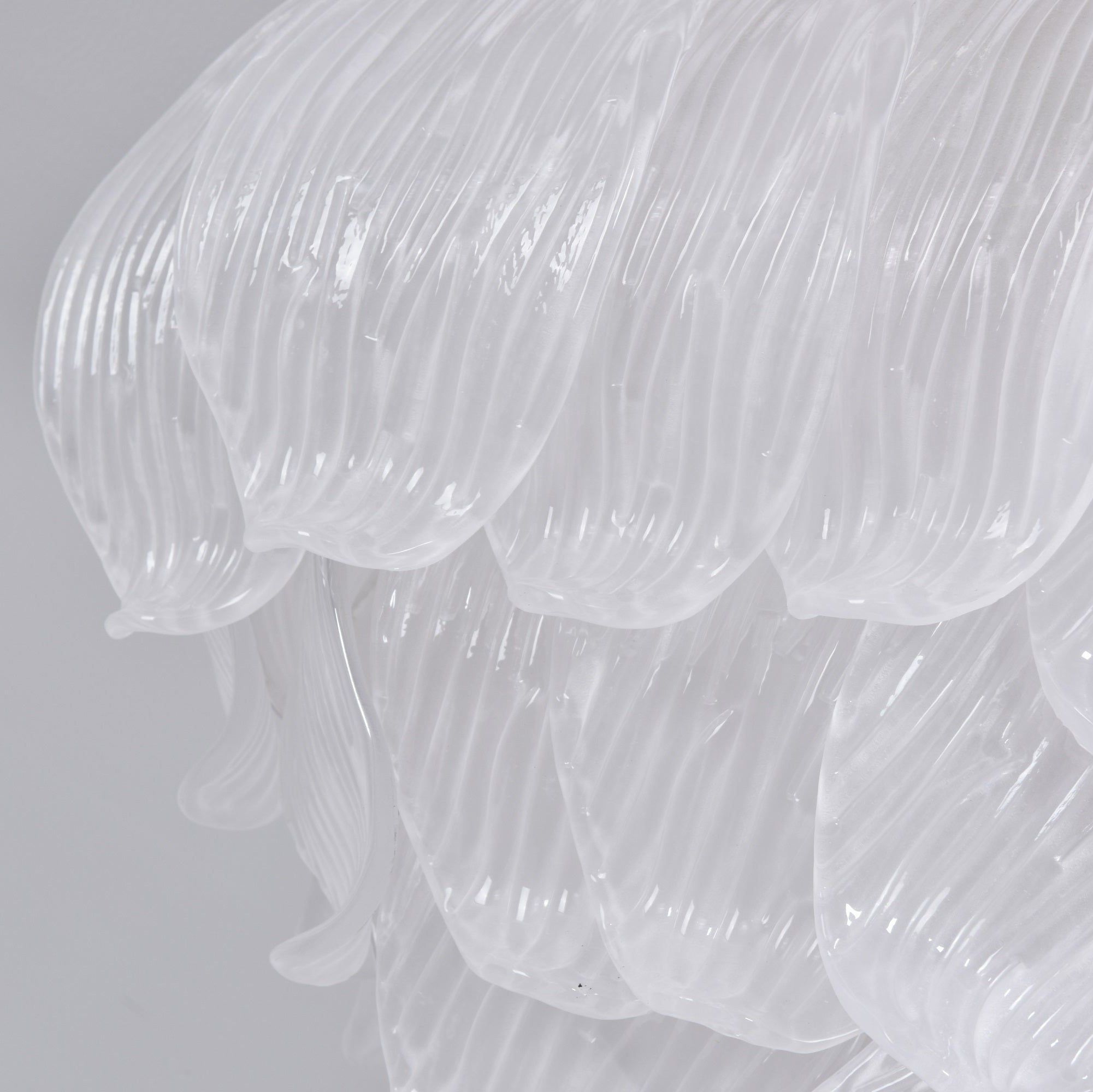 Aurora Ceiling Lamp Murano Petal Hand-Blown Glass Flushmount-Neutral Decor