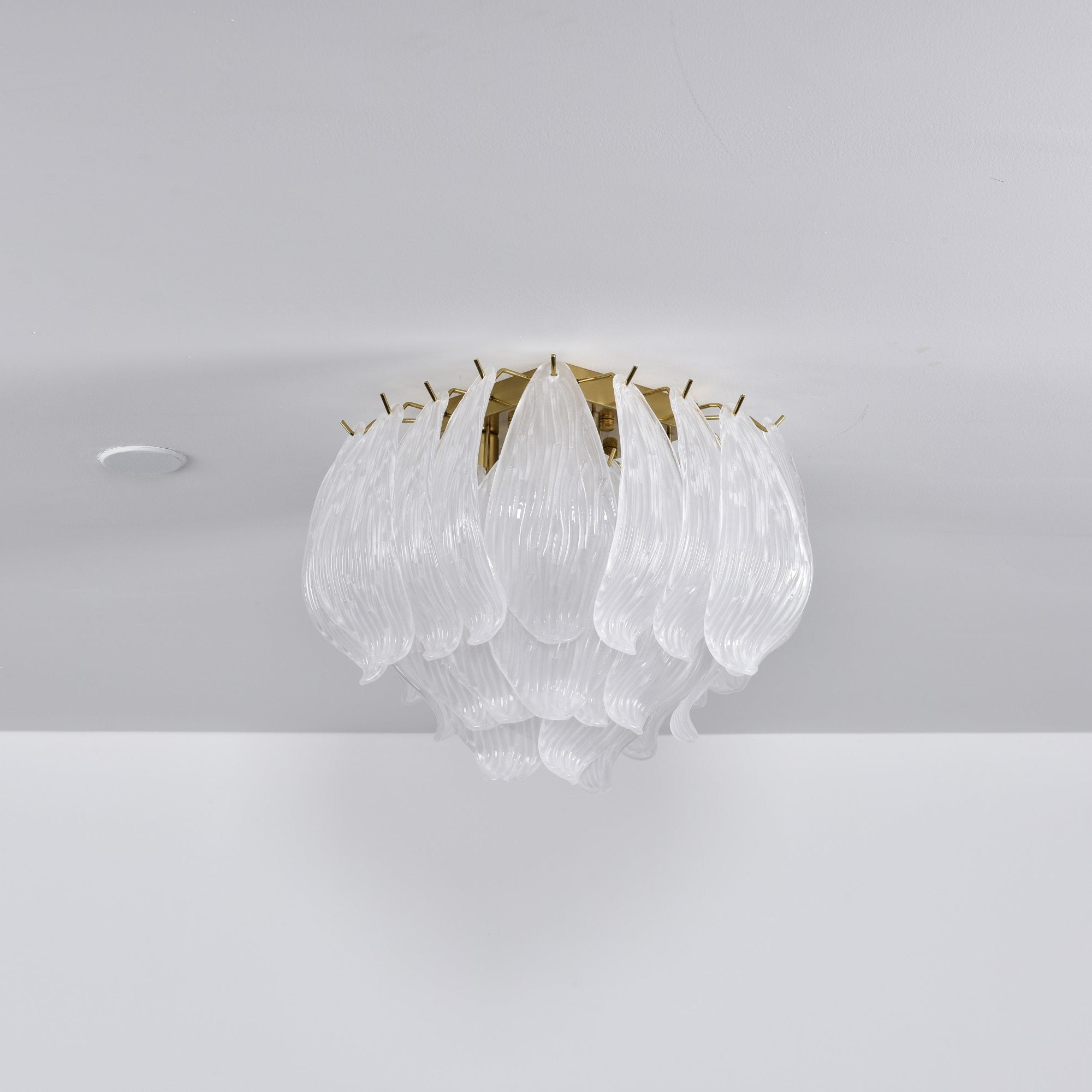 Aurora Ceiling Lamp Murano Petal Hand-Blown Glass Flushmount-Neutral Decor